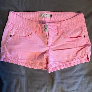 Pink jean shorts